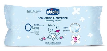 Mitrās salvetes Chicco Cleansing Wipes, 16 gab.