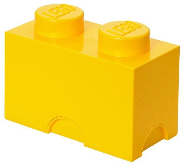 Daiktadėžė LEGO® Storage Brick 2, 2.6 l, geltona, 12.5 x 25 x 18 cm