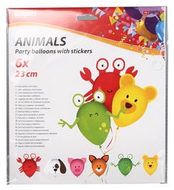 Banquet Party Balloons With Stickers 6pcs