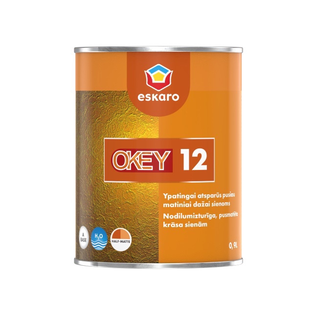 Эмульсионная краска Eskaro Okey 12, белый, 0.9 л