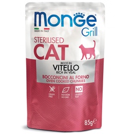 Влажный корм для кошек Monge Grill, телятина, 0.085 кг