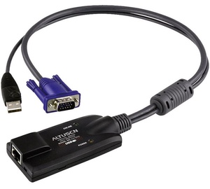 Juhe Aten KA7570 USB, RJ-45, 9 m, must