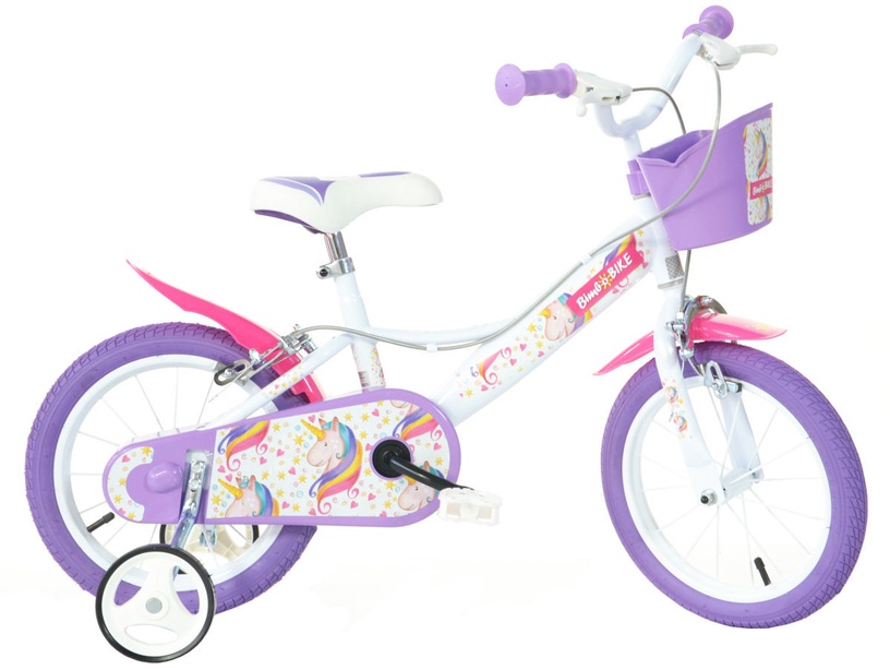 Детский велосипед Bimbo Bike Unicorn, белый/фиолетовый, 16″