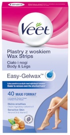 Depilācijas joslas Veet Body & Legs Wax Strips Sensitive 40pcs
