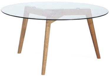 Kafijas galdiņš Signal Meble Oslo L2, caurspīdīga/ozola, 800x800x450 mm