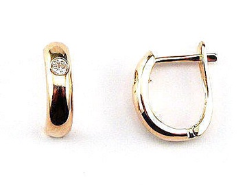 Diamond Sky 14K Red Gold Earrings Palmyra Solid Gold 585