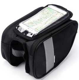 Meteor Torys Bicycle Top Tube Bag With Mobile Phone Pocket Black