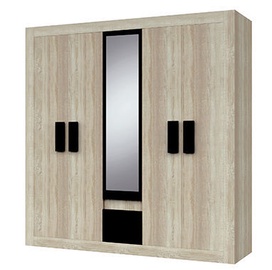 Idzczak Meble Mediolan 5D Wardrobe Sonoma Oak/Black