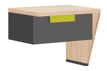 Szynaka Meble Wow 11 Bedside Table Left Side Graphite/Green/Oak