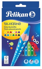 Pelikan Карандаши цветные, Silverino, трехгранные, SOFT, грубый, 12 цветов 