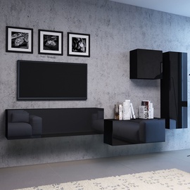 Vivaldi Meble Vivo 3 Furniture Set Black/Black Gloss