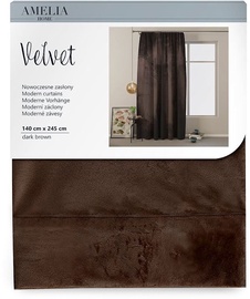 Ночные шторы AmeliaHome Velvet Pleat, коричневый, 1400 мм x 2450 мм