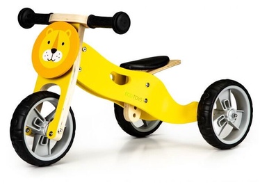 Balansinis dviratis EcoToys Wooden Balance Bike Lion, geltonas, 8.5"