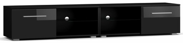 TV galds Vivaldi Meble Moon 2 Double, melna, 2000x400x360 mm