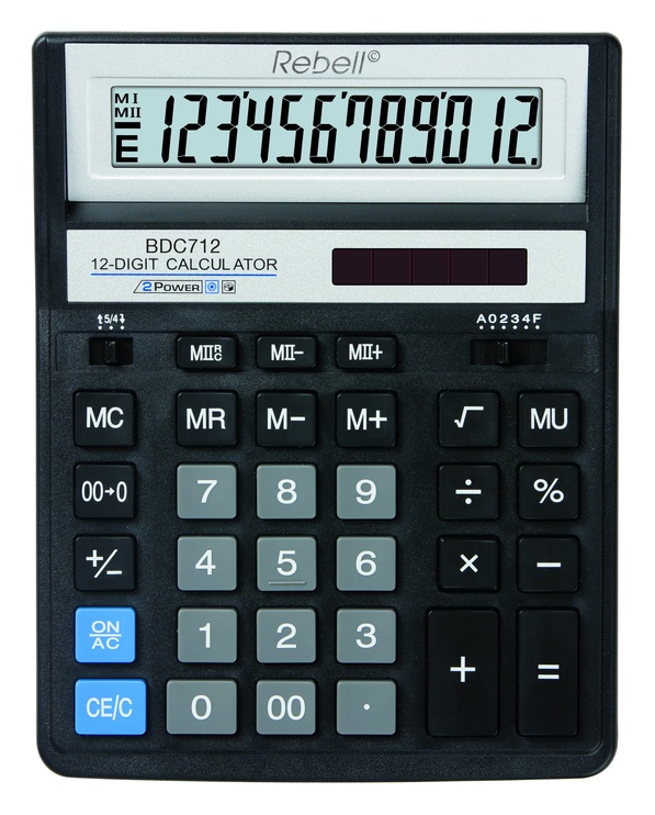 Калькулятор настольные Rebell BDC712, черный