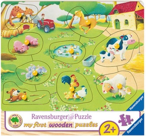 Puzle Ravensburger My First Wooden Farm Animals 036837, 9 gab.