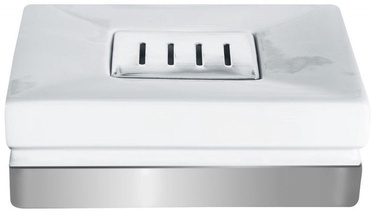 Spirella Soap Dish Roma White/Silver Stoneware
