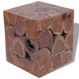 Пуф VLX Solid Teak Wood 243472, коричневый, 40 см x 40 см x 45 см
