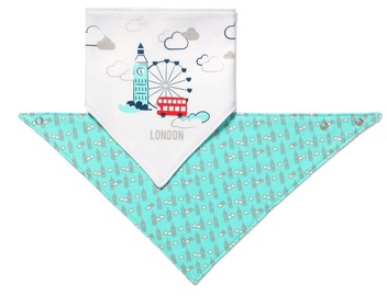 BabyOno Bandana Bib 2pcs Turquoise & White
