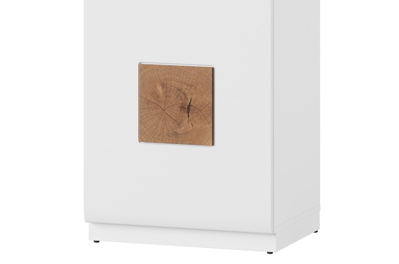 Шкаф-витрина Szynaka Meble Wood 10, белый/дубовый, 40 см x 52 см x 200 см