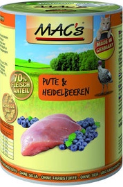 Влажный корм для кошек (консервы) Mac's Turkey & Blueberries 400g