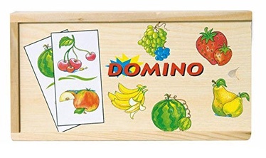 Stalo žaidimas Woodyland Wooden Domino Fruits 28pcs