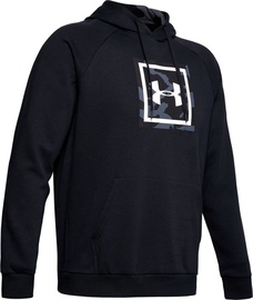 Under Armour Mens Rival Fleece Printed Hoodie 1345636-001 Black S