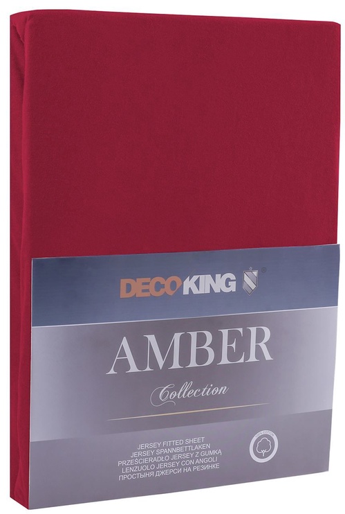 Простыня DecoKing Amber, вишневый, 200 см x 240 см, на резинке