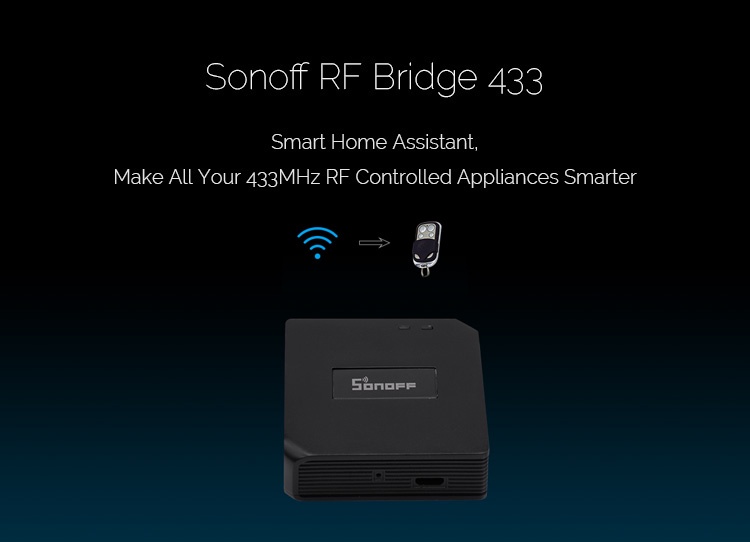 Kontrolieris Sonoff 433 RF Bridge Remote Controller