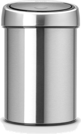 Atkritumu tvertne Brabantia Touch, sudraba, 3 l