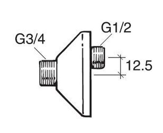Ekscentriķis Gustavsberg Gustavsberg 631765 CR, 1/2 collas – Ārējā vītne, 3/4 collas – Ārējā vītne
