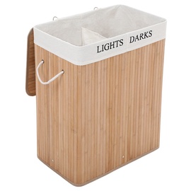 Songmics Bamboo Clothes Basket 63cm Brown