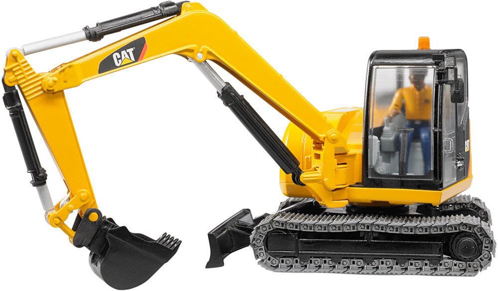 bruder cat mini excavator with worker