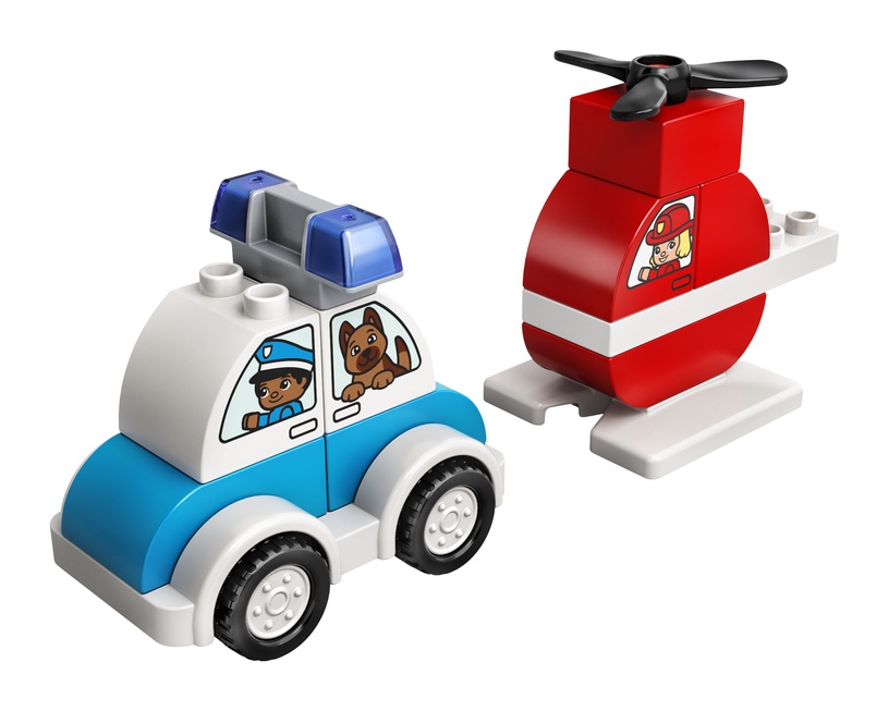 Konstruktors LEGO® DUPLO® Mans pirmais ugunsdzēsēju helikopters un policijas auto 10957, 14 gab.