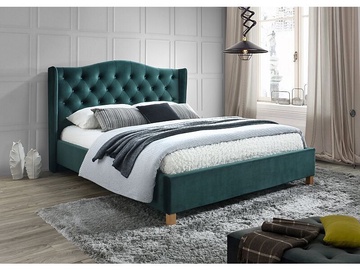 Кровать Aspen Velvet, 180 x 200 cm, зеленый, с решеткой