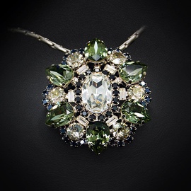 Diamond Sky Pendant Golden Flower II With Swarovski Crystals
