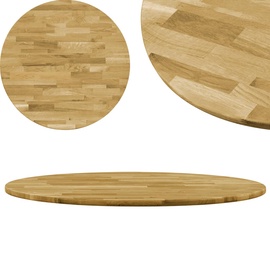 Galda virsmas VLX Solid Oak Wood 245983, bēša, 60 cm x 60 cm