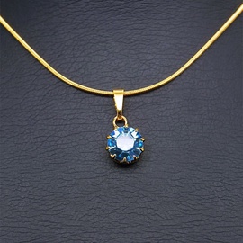 Diamond Sky Pendant Shining Aquamarine With Swarovski Crystals