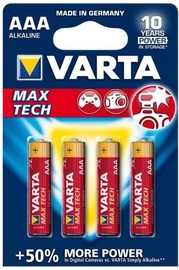 Varta Max Tech Alkaline Batteries R3 4x AAA