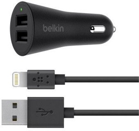 Belkin BoostUP Dual USB Car Charger + Lightning Cable 1.2m Black