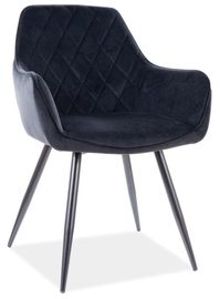 Valgomojo kėdė Modern Linea Velvet, juoda, 59 cm x 43 cm x 82 cm