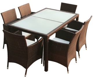 Āra mēbeļu komplekts VLX 7 Piece 43119, brūns, 6 sēdvietas
