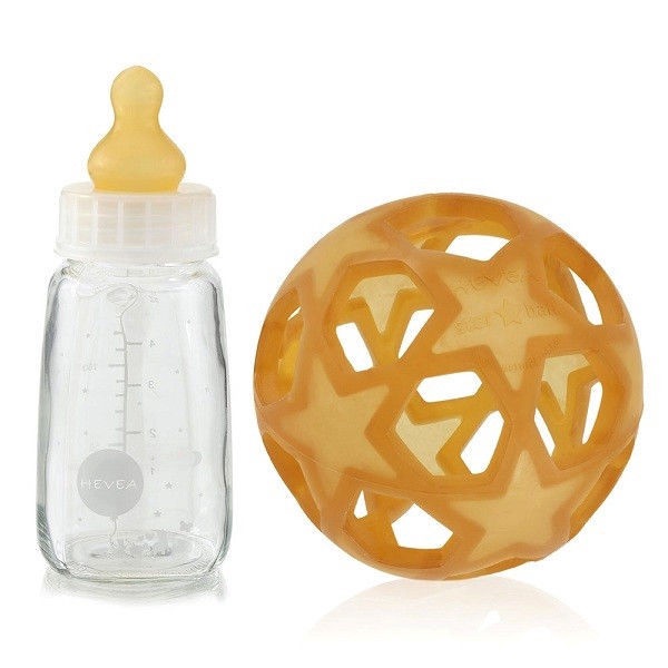 Бутылочка Hevea 2in1 Baby Glass Bottle With Star Ball, 0 мес., 120 мл