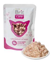 Konservi kaķiem Brit Care Cat Chicken & Duck Pouch 0,08kg