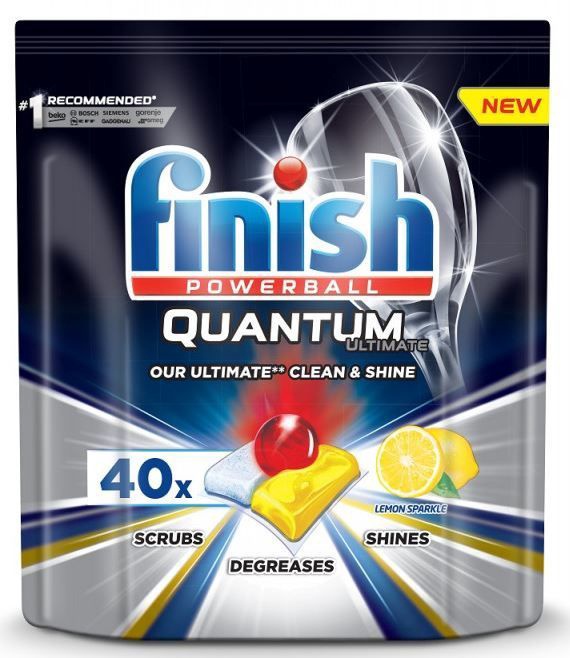 Trauku mazgājamās mašīnas kapsulas Finish Quantum Ultimate Lemon, 40 gab.