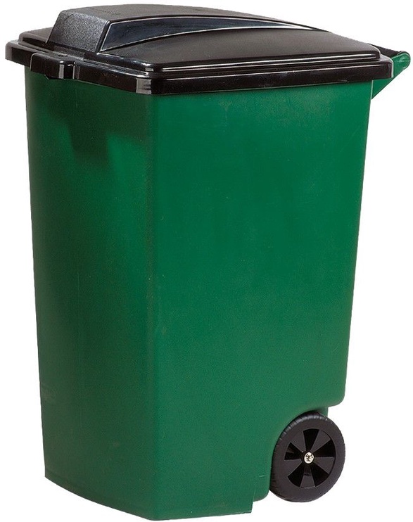 Уличный мусорный бак Curver, черный/зеленый, 100 л