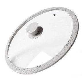 Fissman Arcades Lid With Marble Silicone Rim Light Grey D28cm