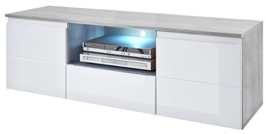 TV galds Top E Shop Mezo, balta/pelēka, 1600 mm x 350 mm x 450 mm