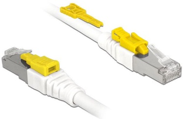 Delock Cable RJ45 Secure Cat. 6A 1m White