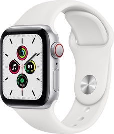 Išmanusis laikrodis Apple Watch SE GPS LTE + Cellular, 40mm Aluminum White Sport Band, sidabro